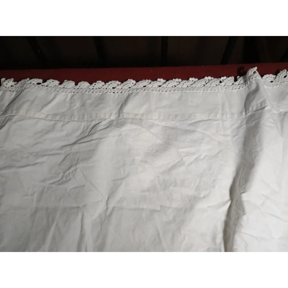 9 Vintage Pillowcases Crochet All White Cotton Craft Cutter